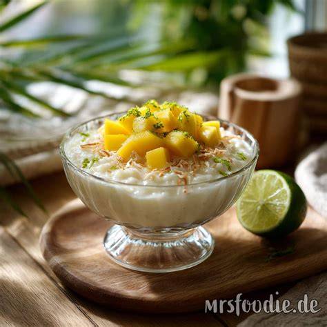 kokos-milchreis mit mango und limette