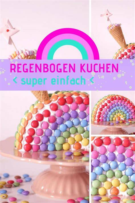 kreative Regenbogendeko mit Smarties und Marshmallows