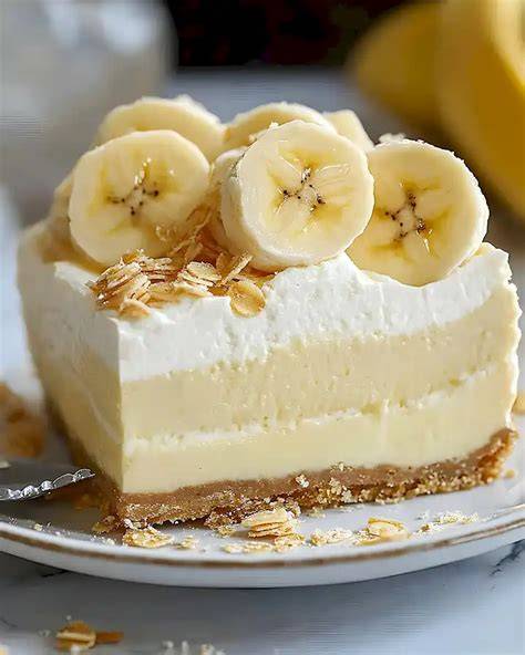 no-bake bananen pudding käsekuchen, schichten-schema