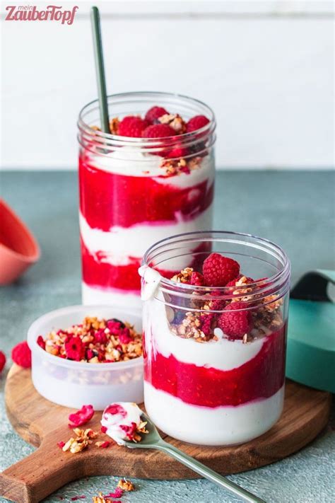 quark himbeer nachtisch schichten