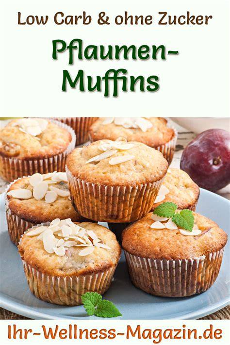 saftige Pflaumen-Muffins ohne Zucker, liebevoll angerichtet