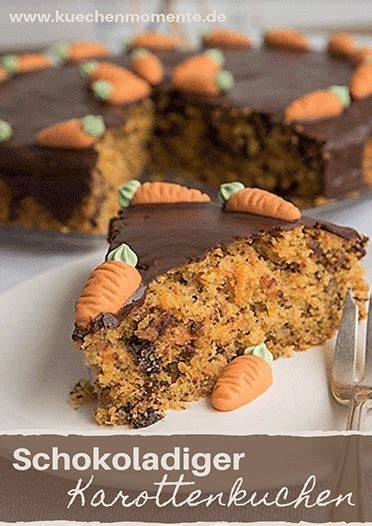 schoko karottenkuchen mit marzipan dekoration