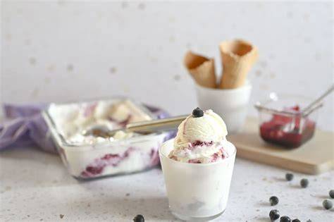 serviervorschlag: frozen joghurt im becher mit johannisbeeren und schokostueckchen