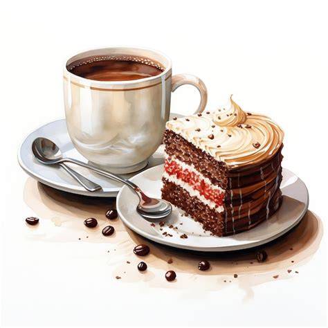 serviervorschlag: stück schoko-quark-kuchen mit schlagsahne und kaffeetasse