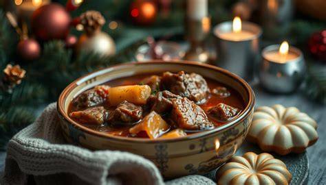 traditionelle servierweise weihnachtsgulasch
