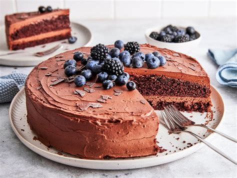 vegane Schokotorte mit Himbeerschicht