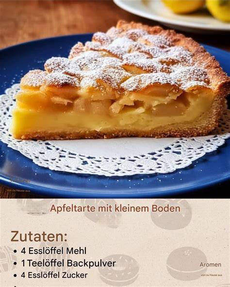 verschiedene Apfelkuchen mit dünnem Boden, Zutaten und Abwandlungen