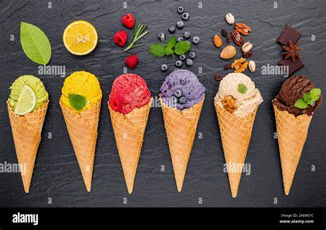 verschiedene Eissorten in der Nahaufnahme