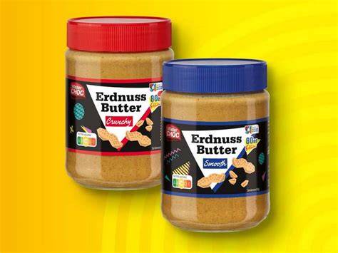 verschiedene Erdnussbutter-Sorten im Vergleich
