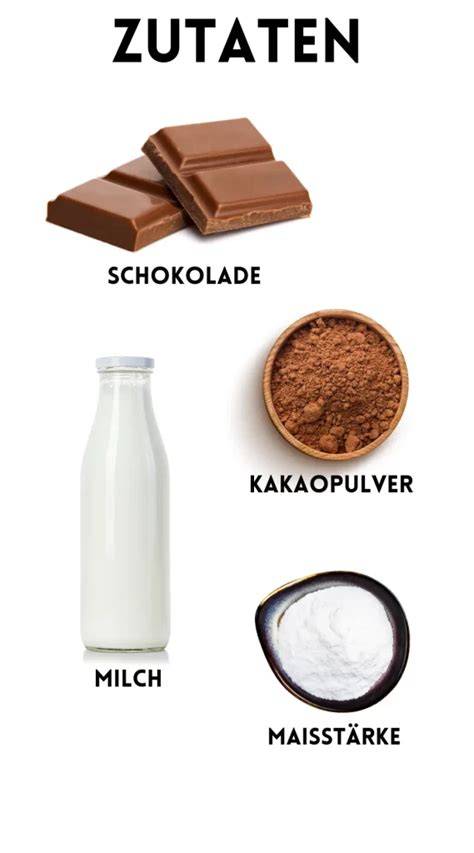 verschiedene Kakaopulver, Schokoladengetränke und Zutaten für Trinkschokolade