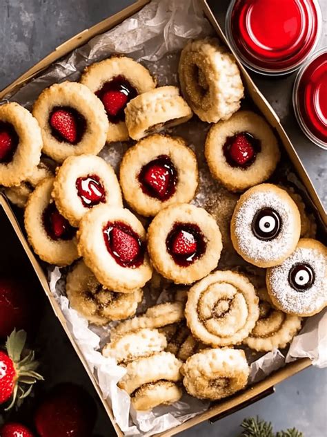 verschiedene Marmeladen-Plätzchen Varianten
