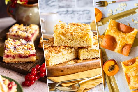 verschiedene blechkuchen für feste und feiern