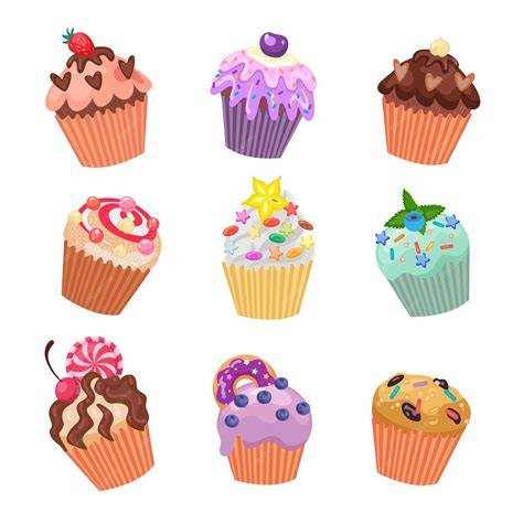 verschiedene bunte Streusel auf Cupcakes