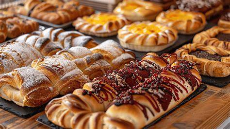 verschiedene klassische Kuchen und Brötchen für einen Beerdigungskaffee