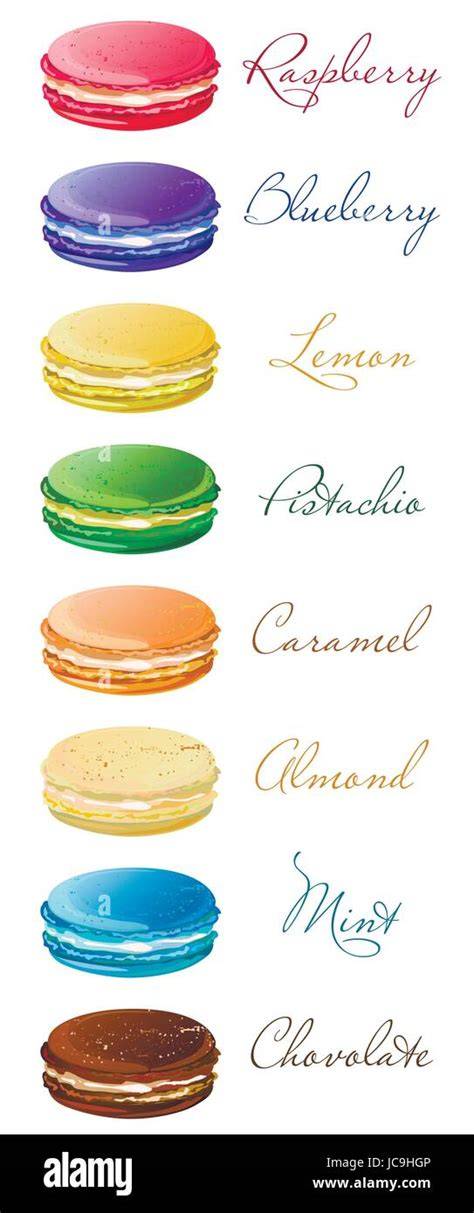 verschiedene macarons und ganache arten, querschnitt