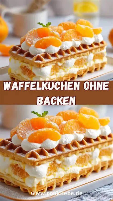 waffelkuchen mit mandarinen, quark und sahne