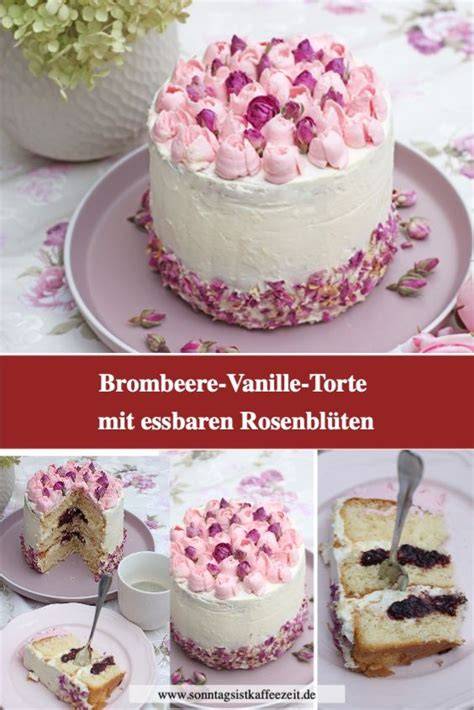 weißer glasierter Kuchen mit essbaren Blüten