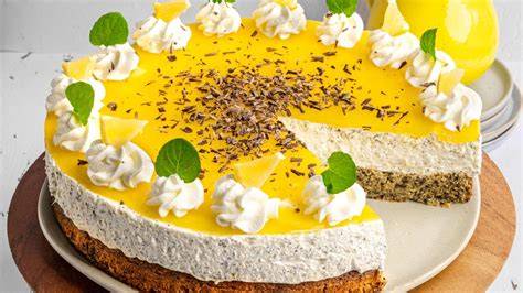 zitronenspiegel auf torte gießen