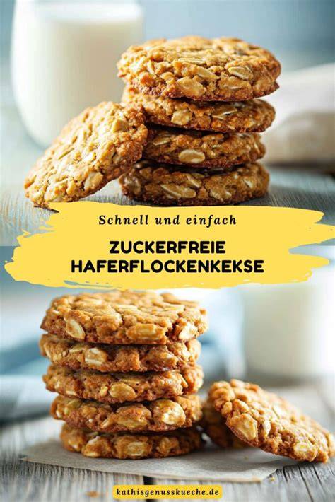 zuckerfreie Haferflockenkekse auf Backpapier